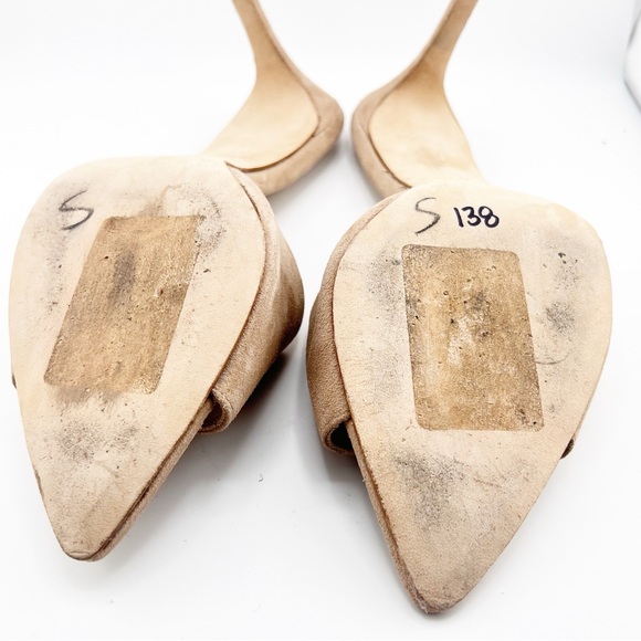 L'Agence Womens Lolita Suede Open Toe Mules EU39 Tan Stiletto Heel Pointed Toe - Picture 11 of 12